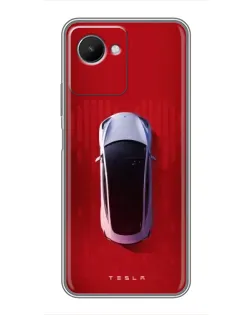 Чехол для Realme C30s с картинкой «Tesla Top View»