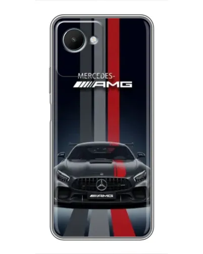 Чехол для Realme C30s с картинкой «Mercedes — белый карбон»