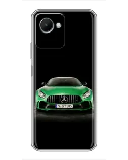 Чехол для Realme C30s с картинкой «Mercedes — неоновый лого» Чехол для Realme C30s с картинкой «Mercedes — неоновый лого»