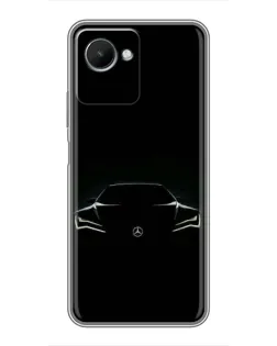 Чехол для Realme C30s с картинкой «Mercedes — силуэт авто» Чехол для Realme C30s с картинкой «Mercedes — силуэт авто»