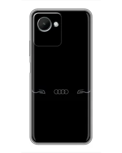Чехол для Realme C30s с картинкой «Audi — световой подпись»