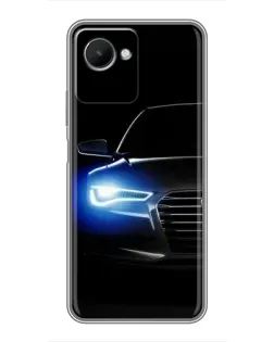 Чохол для Realme C30s з картинкою «Неоновий погляд Audi»