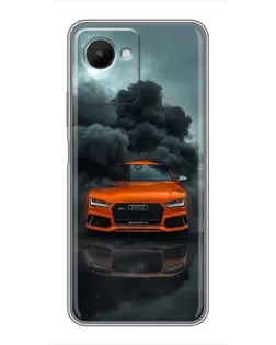 Чохол для Realme C30s з картинкою «Audi у хмарах диму»