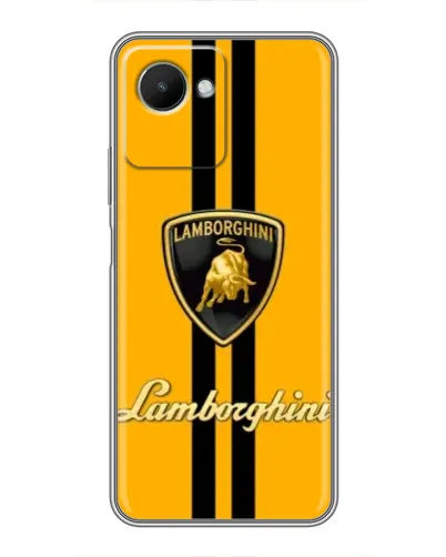 Чехол для Realme C30s с картинкой «Lamborghini Stripe желтый»