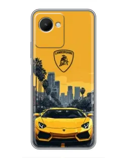 Чехол для Realme C30s с картинкой «Желтый Lamborghini город» Чехол для Realme C30s с картинкой «Желтый Lamborghini город»