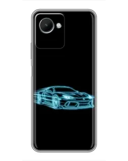 Чехол для Realme C30s с картинкой «Неоновый контур Lamborghini» Чехол для Realme C30s с картинкой «Неоновый контур Lamborghini»