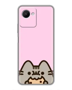 Чохол для Realme C30s з картинкою «Pusheen та печиво»