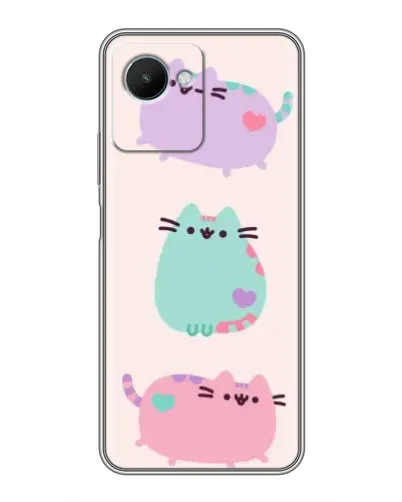 Чохол для Realme C30s з картинкою «Pusheen тріо» Чохол для Realme C30s з картинкою «Pusheen тріо»