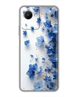 Чехол для Realme C30s с картинкой «Голубой цветочный каскад» Чехол для Realme C30s с картинкой «Голубой цветочный каскад»