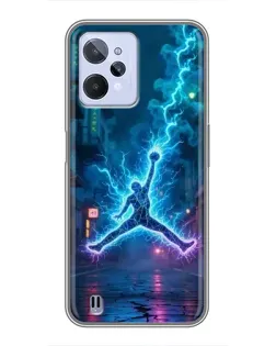 Чехол для Realme C31 с картинкой «Jordan Gold Jumpman»