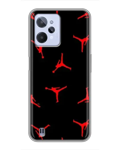 Чехол для Realme C31 с картинкой «Jordan Red Pattern»