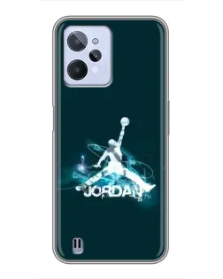 Чехол для Realme C31 с картинкой «Jordan Blue Fire»