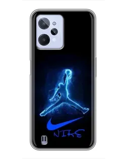 Чехол для Realme C31 с картинкой «Jordan Neon Blue»