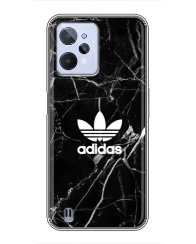 Чехол для Realme C31 с картинкой «Белый мрамор Adidas»