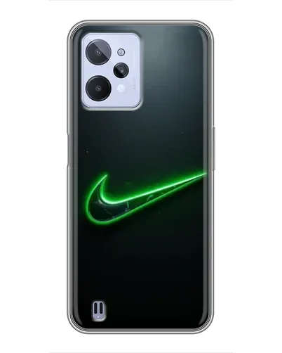 Чехол для Realme C31 с картинкой «Неоновый контур Nike»