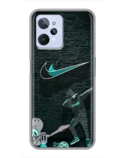 Чехол для Realme C31 с картинкой «Спортивный арт Nike»