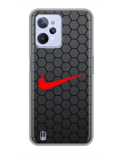 Чехол для Realme C31 с картинкой «Nike — карбоновая сетка»