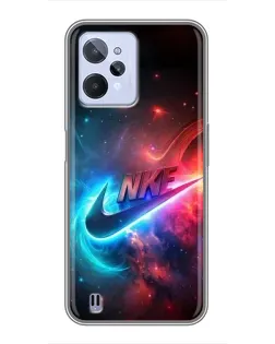 Чехол для Realme C31 с картинкой «Огненный логотип Nike» Чехол для Realme C31 с картинкой «Огненный логотип Nike»