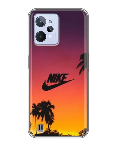 Чехол для Realme C31 с картинкой «Nike на закате солнца»