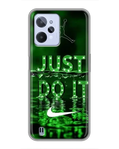 Чехол для Realme C31 с картинкой «Зеленый неоновый Nike»