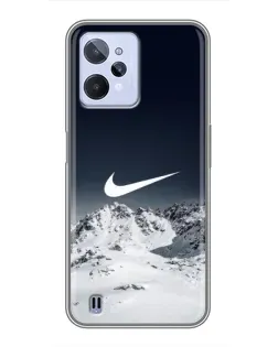 Чехол для Realme C31 с картинкой «Nike — зимние горы» Чехол для Realme C31 с картинкой «Nike — зимние горы»