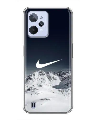 Чехол для Realme C31 с картинкой «Nike — зимние горы»