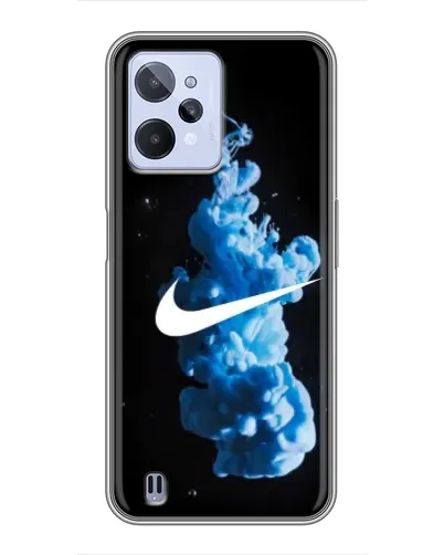 Чехол для Realme C31 с картинкой «Nike и синий дым»