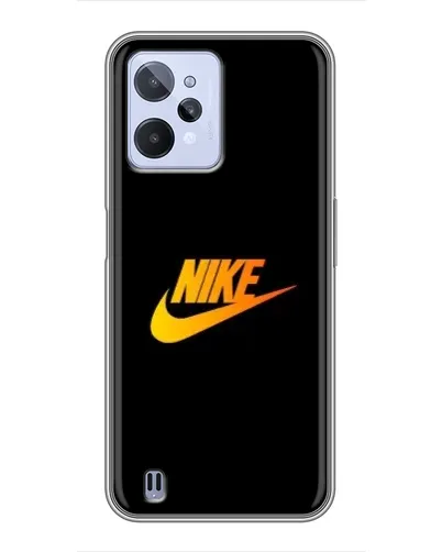 Чехол для Realme C31 с картинкой «Золотой логотип Nike»