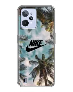 Чехол для Realme C31 с картинкой «Тропический принт Nike» Чехол для Realme C31 с картинкой «Тропический принт Nike»
