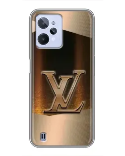 Чехол для Realme C31 с картинкой «LV — золотое сияние»