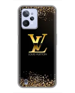 Чехол для Realme C31 с картинкой «LV — золотые искры»
