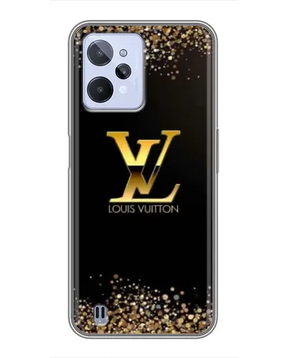 Чехол для Realme C31 с картинкой «LV — золотые искры»