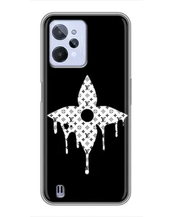 Чехол для Realme C31 с картинкой «Цветочная монограмма»