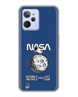 Чехол для Realme C31 с картинкой «NASA — лунная миссия» Чехол для Realme C31 с картинкой «NASA — лунная миссия»