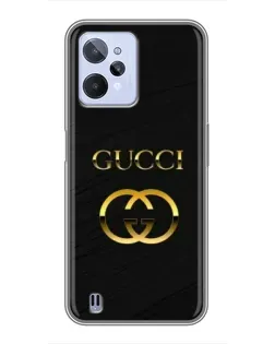 Чехол для Realme C31 с картинкой «Золотой логотип Gucci»