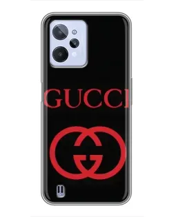 Чехол для Realme C31 с картинкой «Gucci — красный логотип»