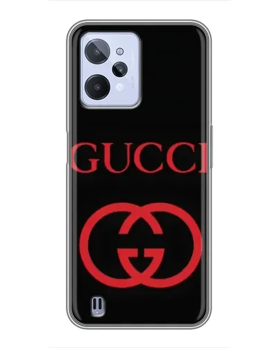 Чехол для Realme C31 с картинкой «Gucci — красный логотип»