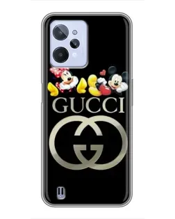 Чехол для Realme C31 с картинкой «Gucci — герои Disney»