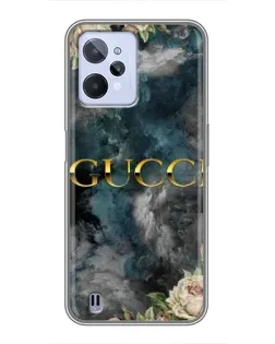 Чехол для Realme C31 с картинкой «Абстрактные цветы Gucci»