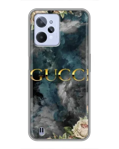 Чехол для Realme C31 с картинкой «Абстрактные цветы Gucci»