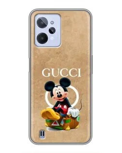 Чехол для Realme C31 с картинкой «Микки Маус Gucci — крафт»