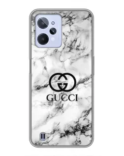 Чехол для Realme C31 с картинкой «Gucci — мраморный шик»