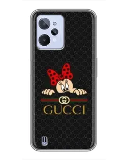 Чехол для Realme C31 с картинкой «Минни Маус Gucci — черный»