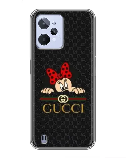 Чехол для Realme C31 с картинкой «Минни Маус Gucci — черный»