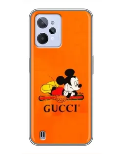 Чехол для Realme C31 с картинкой «Микки Маус Gucci — оранж»