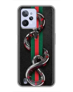 Чехол для Realme C31 с картинкой «Gucci — змея на полосе»