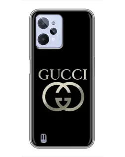 Чехол для Realme C31 с картинкой «Gucci — золото на черном»