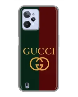 Чехол для Realme C31 с картинкой «Gucci — темно-зеленый градиент»