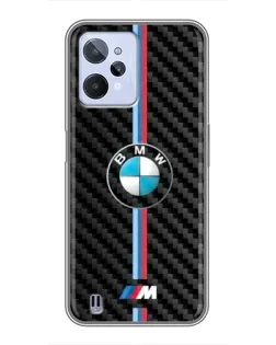 Чохол для Realme C31 з картинкою «Емблема BMW та карбон»