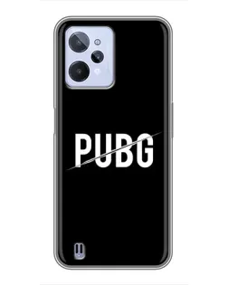 Чехол для Realme C31 с картинкой «PUBG — белый логотип»